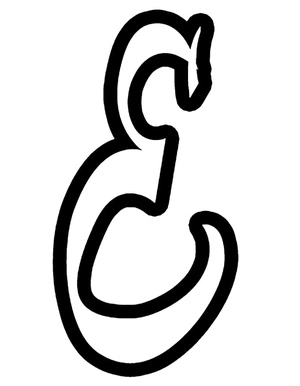 Página para Colorir Alfabeto Caligráfico Letra E