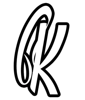 Página para Colorir Letra K no Alfabeto Caligráfico
