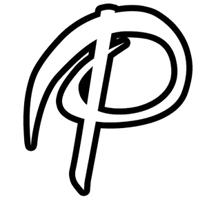 Página para Colorir Alfabeto Caligráfico da Letra P