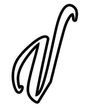 Página para Colorir Alfabeto Caligráfico da Letra V