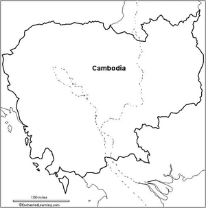 Página para Colorir Página para Colorir Mapa do Camboja
