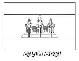 Página para Colorir Página para Colorir da Bandeira do Camboja