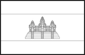 Página para Colorir Bandeira do Camboja
