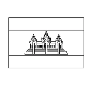 Página para Colorir Bandeira do Camboja