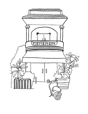 Página para Colorir Casa no Camboja