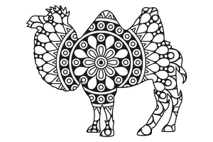 Página para Colorir Mandala Simples de Camelo