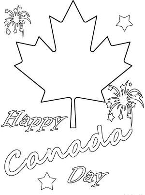 Página para Colorir Celebração de 1º de Julho no Canadá
