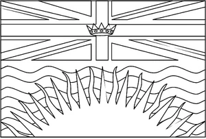 Página para Colorir Bandeira da Colúmbia Britânica