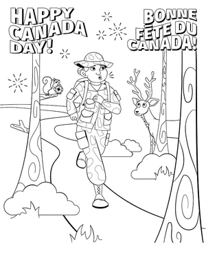 Página para Colorir Celebração do Dia do Canadá 2