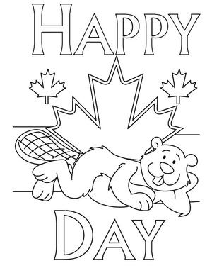 Página para Colorir Página para Colorir Celebração do Dia do Canadá