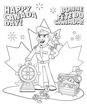 Página para Colorir Página para Colorir do Dia do Canadá