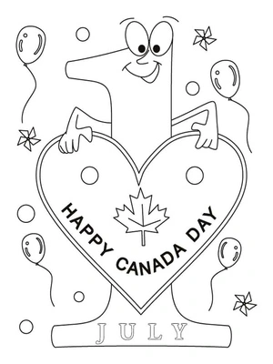 Página para Colorir Página de Colorir Feliz Dia do Canadá