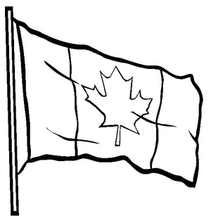 Página para Colorir Bandeira do Canadá