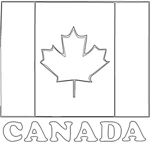 Página para Colorir Bandeira do Canadá