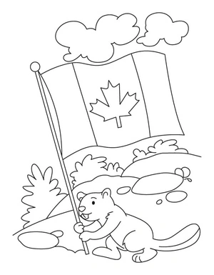 Página para Colorir Dia da Independência do Canadá
