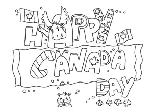 Página para Colorir Comemore o Dia do Canadá com esta página de colorir festiva!