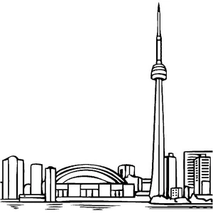 Página para Colorir Torre CN - Torre Nacional Canadense