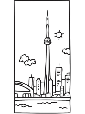 Página para Colorir Torre CN Toronto