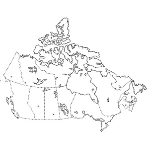 Página para Colorir Página para Colorir do Mapa do Canadá