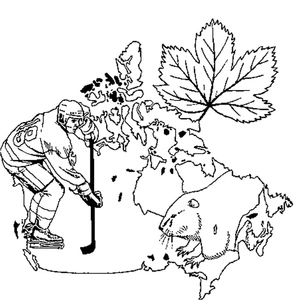 Página para Colorir Página para Colorir do Mapa do Canadá