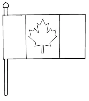 Página para Colorir Página para Colorir da Bandeira do Canadá para Imprimir Grátis