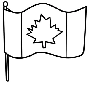 Página para Colorir Bandeira da Folha de Bordo do Canadá
