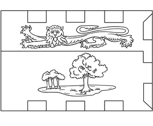 Página para Colorir Bandeira da Ilha do Príncipe Eduardo