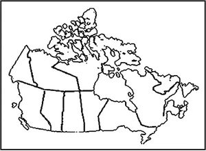 Página para Colorir Imprimir o Mapa do Canadá