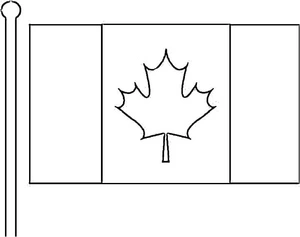 Página para Colorir Página para Colorir da Bandeira do Canadá para Imprimir