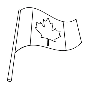 Página para Colorir Design de Bandeira do Canadá para Imprimir