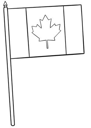 Página para Colorir da Bandeira do Canadá para Imprimir