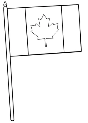 Página para Colorir Página para Colorir da Bandeira do Canadá para Imprimir