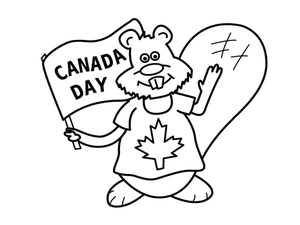 Página para Colorir Página para Colorir da Celebração da Independência do Canadá para Imprimir