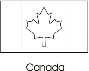 Página para Colorir da Bandeira do Canadá