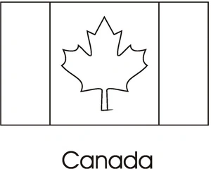 Página para Colorir Página para Colorir da Bandeira do Canadá