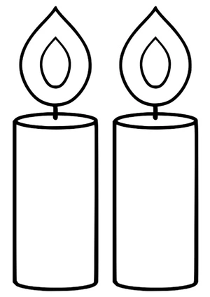 Página para Colorir Par de Velas