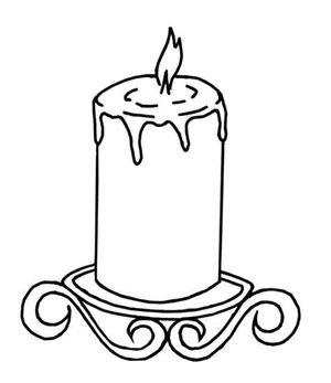 Página para Colorir Vela Simples
