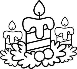 Página para Colorir Página para Colorir Três Velas de Natal
