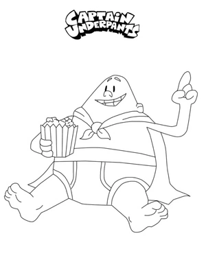 Página para Colorir Capitão Cueca: O Herói Alegre