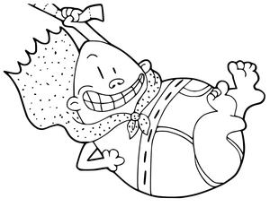 Página para Colorir Página para Colorir Grátis do Capitão Cueca