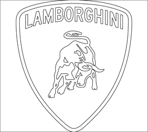 Página para Colorir Emblema Minimalista Lamborghini
