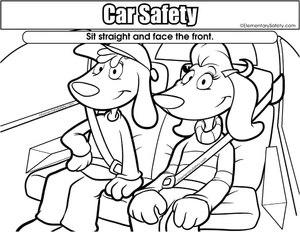 Página para Colorir Sentado com Segurança no Carro - Dicas de Segurança no Trânsito