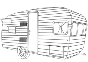 Página para Colorir Caravana Retrô