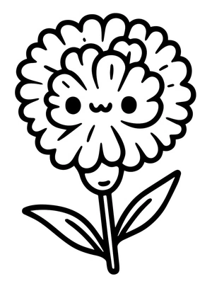 Página para Colorir Flor de Cravo Adorável