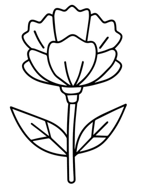 Página para Colorir Flor de Cravo Básica