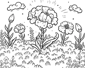 Página para Colorir Flores Lindas de Cravo