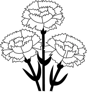 Página para Colorir Design de Cravos para Imprimir