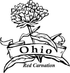 Página para Colorir Cravo Vermelho de Ohio