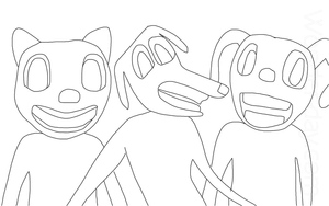 Página para Colorir de Gato em Desenho Animado para Imprimir