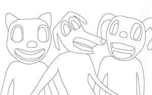 Página para Colorir Página para Colorir de Gato em Desenho Animado para Imprimir